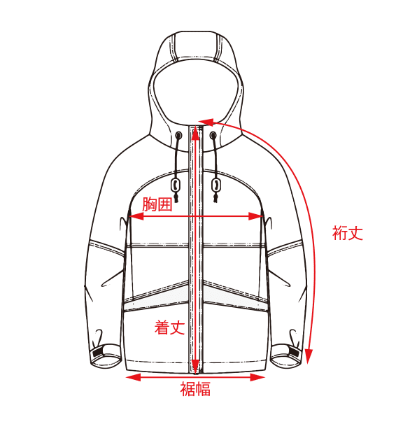 マウンテンパーカー サイズガイド